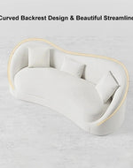 Bloomart Mwyrx Modern 3-Setare Sofa Couch with Curved Backrest