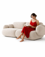 Bloomart Cloudora Off-White Bouclé 3-Seater Sofa Modern Cloud-Inspired Luxury Upholstered Sofa