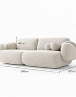 Bloomart Cloudora Off-White Bouclé 3-Seater Sofa Modern Cloud-Inspired Luxury Upholstered Sofa