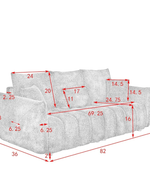 Bloomart Modern Cloud Sofa Couch, Comfy Upholstered Boucle Couch with Deep Seat, 3 Seater Sofa Oversized Loveseat with 3 Back Pillows for Living Room, Bedroom