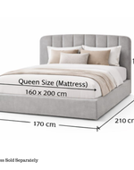 Bloomart Black Calmora Luxury Bed Minimal Modern Upholstered Bed With Padded Headboard