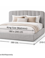 Bloomart Black Calmora Luxury Bed Minimal Modern Upholstered Bed With Padded Headboard