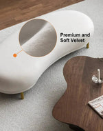 Bloomart Borzy Modern Curved Bench with Golden Metal Legs In Soft Fabric