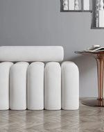 Bloomart Veylo Modern Line Design Entryway Bench with Round Back Pillow