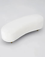 Bloomart Borzy Modern Curved Bench with Golden Metal Legs In Soft Fabric
