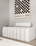 Bloomart Veylo Modern Line Design Entryway Bench with Round Back Pillow