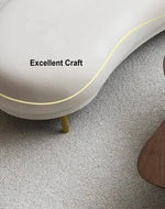Bloomart Borzy Modern Curved Bench with Golden Metal Legs In Soft Fabric