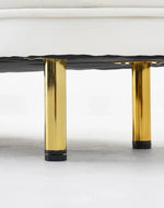 Bloomart Borzy Modern Curved Bench with Golden Metal Legs In Soft Fabric