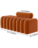 Bloomart Veylo Modern Line Design Entryway Bench with Round Back Pillow