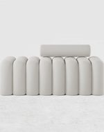 Bloomart Veylo Modern Line Design Entryway Bench with Round Back Pillow