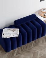 Bloomart Veylo Modern Line Design Entryway Bench with Round Back Pillow