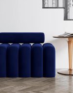 Bloomart Veylo Modern Line Design Entryway Bench with Round Back Pillow