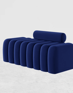 Bloomart Veylo Modern Line Design Entryway Bench with Round Back Pillow