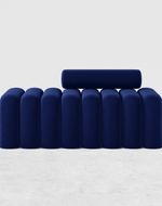 Bloomart Veylo Modern Line Design Entryway Bench with Round Back Pillow