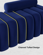 Bloomart Veylo Modern Line Design Entryway Bench with Round Back Pillow