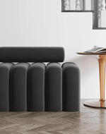 Bloomart Veylo Modern Line Design Entryway Bench with Round Back Pillow