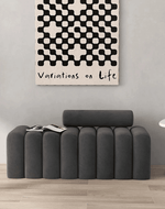 Bloomart Veylo Modern Line Design Entryway Bench with Round Back Pillow