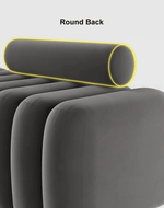 Bloomart Veylo Modern Line Design Entryway Bench with Round Back Pillow
