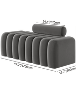 Bloomart Veylo Modern Line Design Entryway Bench with Round Back Pillow