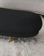 Bloomart Borzy Modern Curved Bench with Golden Metal Legs In Soft Fabric