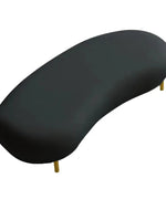 Bloomart Borzy Modern Curved Bench with Golden Metal Legs In Soft Fabric
