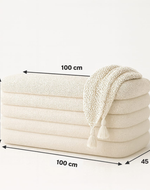 Bloomart Luxury Off-White Boucle Bench Modern Upholstered Ottoman Seat for Bedroom & Living Room