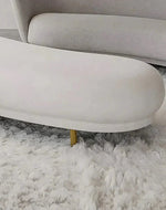 Bloomart Borzy Modern Curved Bench with Golden Metal Legs In Soft Fabric