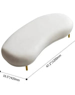 Bloomart Borzy Modern Curved Bench with Golden Metal Legs In Soft Fabric