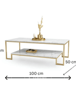 Bloomart Nuvora Stylish 1-Tier Coffee Table with Marble-Like Finish Modern & Elegant for Living Room