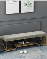 Harmony Solid Metal Shoe Rack in Golden Finish
