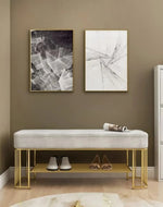 Morgan Stanley Solid Metal Shoe Rack in Golden Finish.