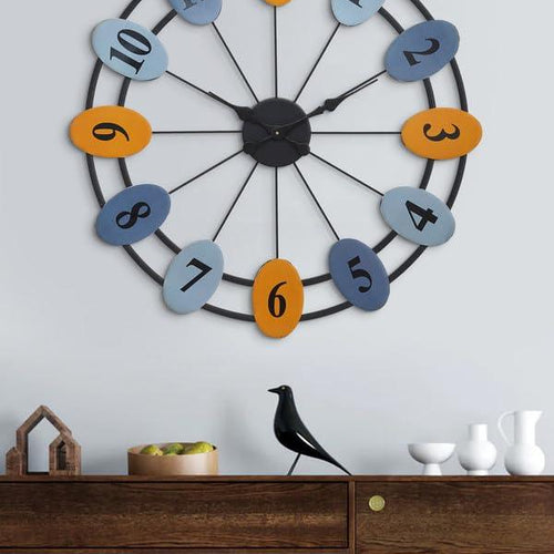 Colorfull Oval Circle Wall Clock