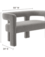 Bloomart Effie Entryway Curved Soft Boucle Modern Loveseat Bench