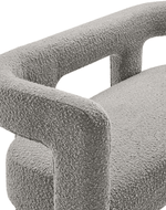 Bloomart Effie Entryway Curved Soft Boucle Modern Loveseat Bench