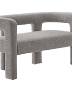 Bloomart Effie Entryway Curved Soft Boucle Modern Loveseat Bench