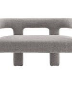 Bloomart Effie Entryway Curved Soft Boucle Modern Loveseat Bench