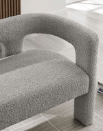 Bloomart Effie Entryway Curved Soft Boucle Modern Loveseat Bench
