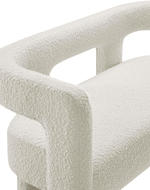 Bloomart Effie Entryway Curved Soft Boucle Modern Loveseat Bench