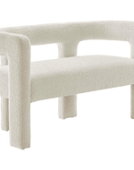 Bloomart Effie Entryway Curved Soft Boucle Modern Loveseat Bench