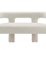 Bloomart Effie Entryway Curved Soft Boucle Modern Loveseat Bench
