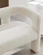 Bloomart Effie Entryway Curved Soft Boucle Modern Loveseat Bench