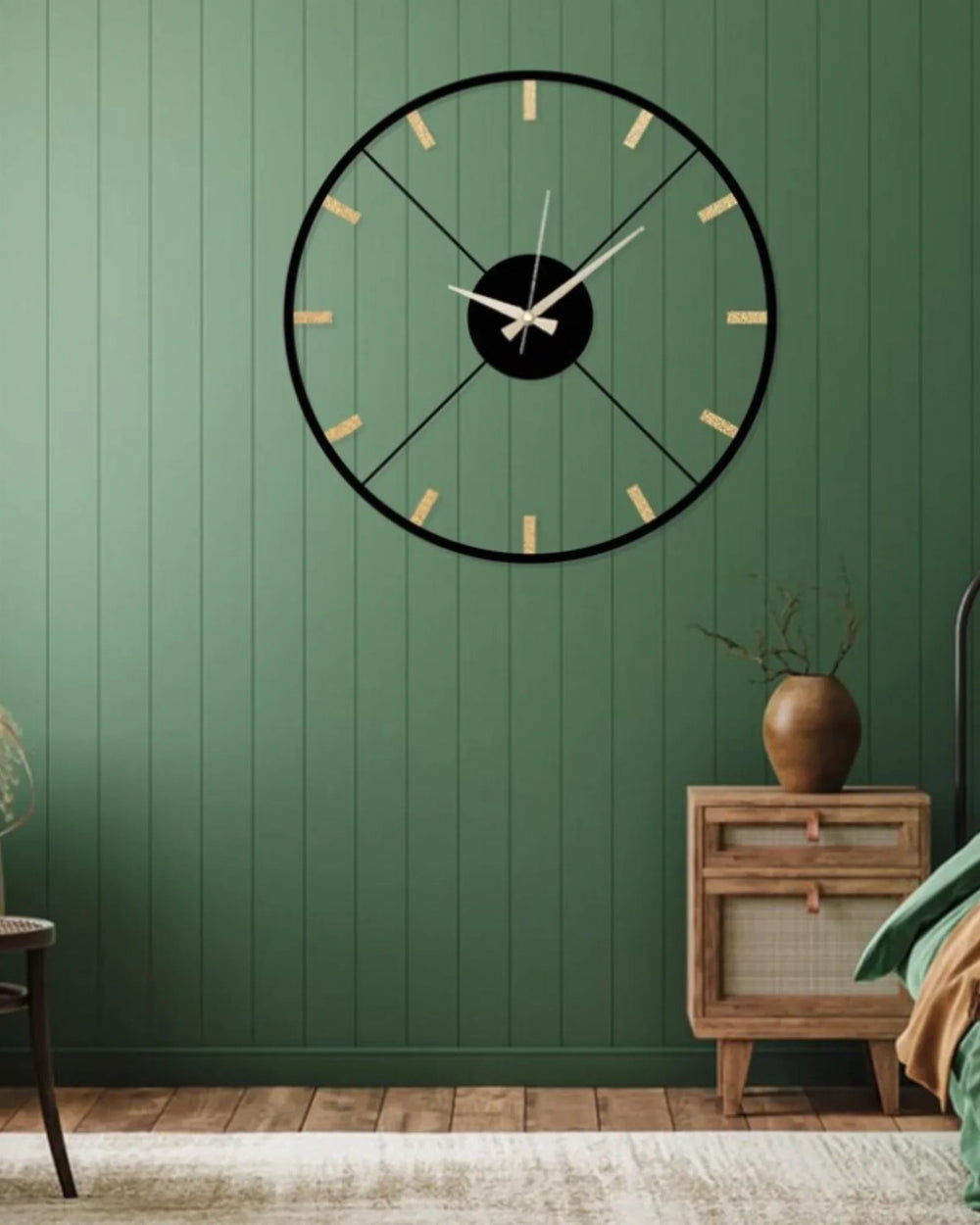 Modern black wall clock 
