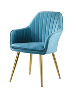 Wooden Twist Bonzer Velvet Fabric Modern Cafe Dining Chair with Metal Legs Stylish Seating for Kitchen and Dining Room