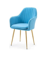 Wooden Twist Bonzer Velvet Fabric Modern Cafe Dining Chair with Metal Legs Stylish Seating for Kitchen and Dining Room