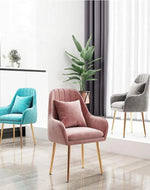 Wooden Twist Bonzer Velvet Fabric Modern Cafe Dining Chair with Metal Legs Stylish Seating for Kitchen and Dining Room