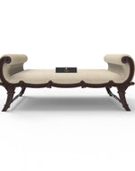 Cama Teak Wood Carved Royal Diwan (Walnut Finish)