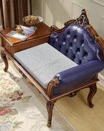Luxury Antique Hand Carved Chaise Lounge Coffee And Phone Table With Storage