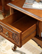 Luxury Antique Hand Carved Chaise Lounge Coffee And Phone Table With Storage