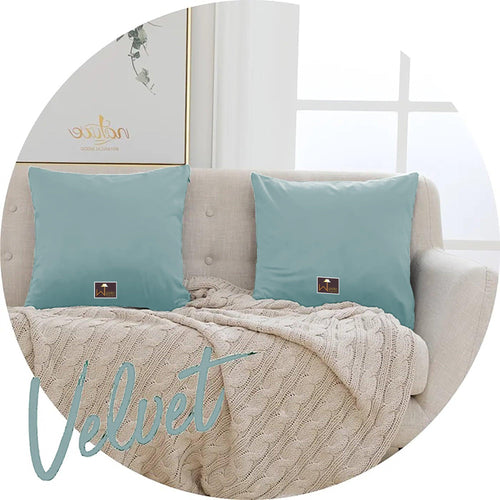 Wooden Twist Fabrahome Cushion Cover for Couch, Sofa Bedroom And Home Decor (Sea Blue , Set of 2)