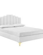 Bloomart Olivia Glam Velvet Upholstery Rectangular Bed Modern Luxury Bed Frame with Stylish Design